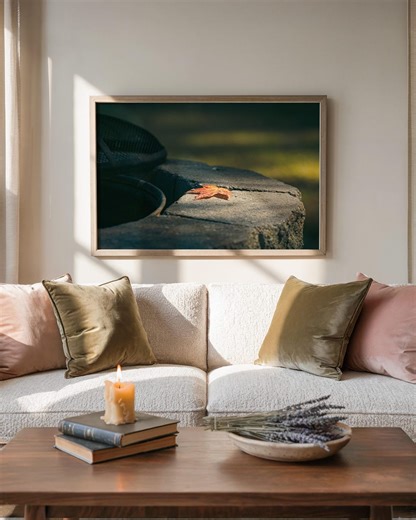 Autumn Leaf Photography – Rustic Stone Still Life Print (digital Download) - Etsy