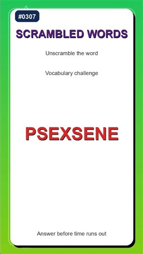 Scrambled Words Challenge #0307 | Unscramble the Word Fast