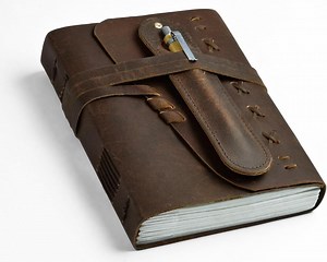 Vintage Leather Journal: Lined Paper Travel Notebook With Pen Holder - Etsy