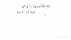Factoring a Difference of Squares in One Variable with a Leading Coefficient of 1 | Algebra | Study.com