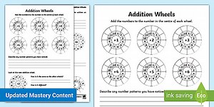 Addition Wheels Worksheet