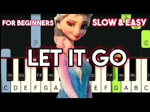 FROZEN - LET IT GO | SLOW & EASY PIANO TUTORIAL