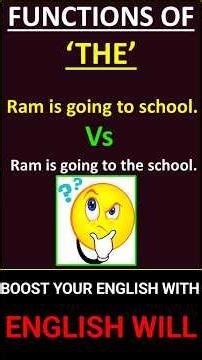 Function of The | English Grammar #shorts