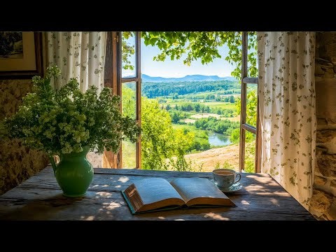 Spring Countryside Window Ambience 🌸 Cozy Nature View, Soft Breeze & Peaceful Sounds