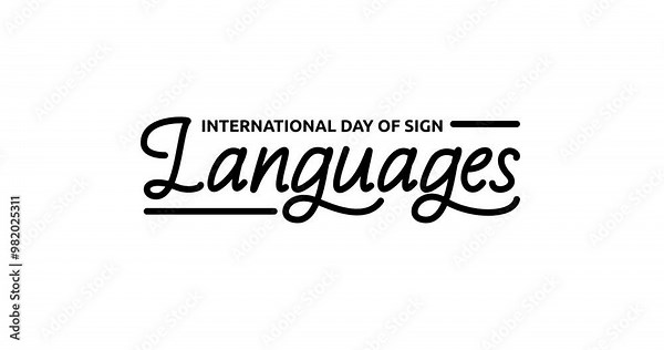International Day of Sign Languages Handwritten Text Animation. Beautiful Calligraphy Typography animated in 4 clips of different colors. Great for Celebrating Deaf Culture and Awareness Campaigns
