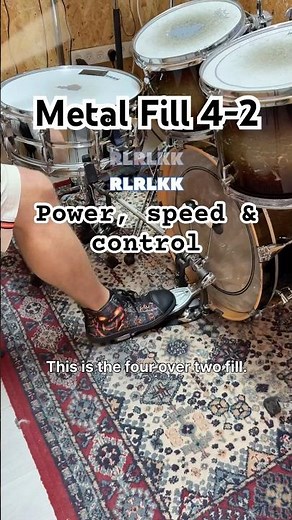 Metal fill — 4 over 2. Fast, powerful, clean! 🥁🔥#drums #metal #drumfill