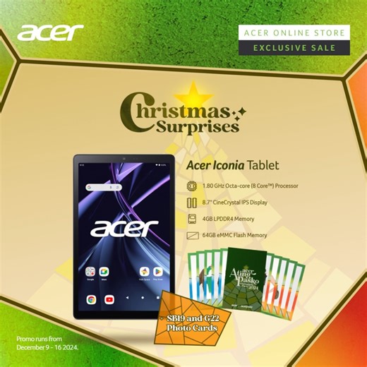 Acer Fam, ready na ba kayo ma-budol para sa papel? 👀✨ We listen and we don’t judge naman, so your wish is our command! Get free special edition SB19 and G22 photocards when you purchase the Acer Iconia Tablet at the Acer Online Store! Grab it at https://acer.link/4gp4r26 from December 9 to 16, 2024 only! | Acer Philippines