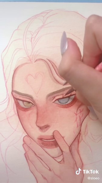 redraw/repaint of an older illustration!! #watercolor #watercolorpainting #gouache #gouachepainting #fyp #redraw #drawingchallenge