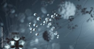 Modafinil rotating 3d molecule, molecular structure of provigil, seamless video