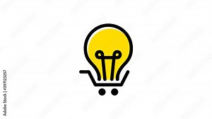 Shopping cart Flat Animated Icon. 4k Animated Icon to Improve Your Project and Explainer Video Stock Video