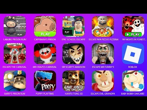 LABUBU PRISON RUN! (Obby), CAPYBARA'S PRISON, EPIC SCHOOL ESCAPE, ESCAPE THE CARNIVAL OF TERROR...