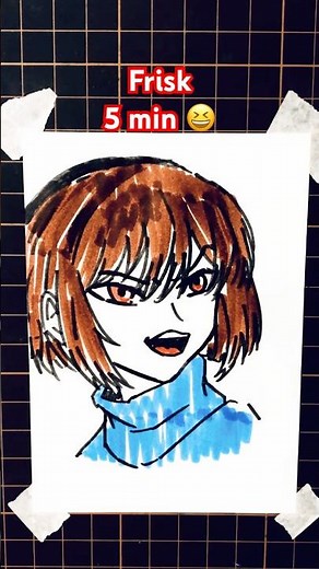 【Undertale】How to draw Frisk in 5sec,10sec,30sec,1mins,5mins #undertale #frisk #drawing #shorts