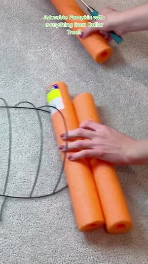 Dollar Tree Pumpkin Pool Noodle DIY Craft
