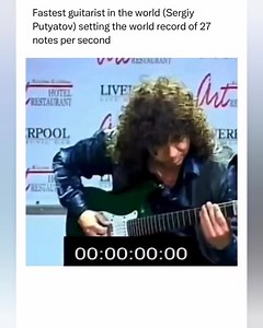11K views · 116 reactions | Fastest guitarist in the world (Sergiy Putyatov) setting the world record of 27 notes per second  #archives #guitar #guitarist #guitarplayer #guitarsolo | guitaristes.officiel | Facebook
