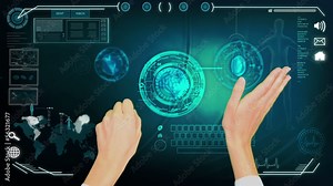 Montage of 3D rotating human figure global study