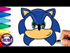 How To Draw Sonic’s Head (front view) | Sonic the Hedgehog