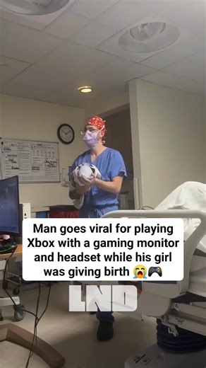 Man goes viral for playing Xbox with a gaming monitor and headset while his girl was giving birth 😭🎮 | Live N' Direct Hip Hop