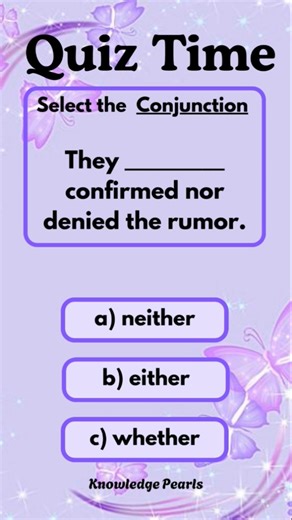 Conjunction Quiz 🎉 | #quizchallenge #elearning #englishlanguage #partsofspeech