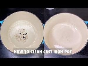 How to clean enameled cast iron cookware /le creuset cleaning hack