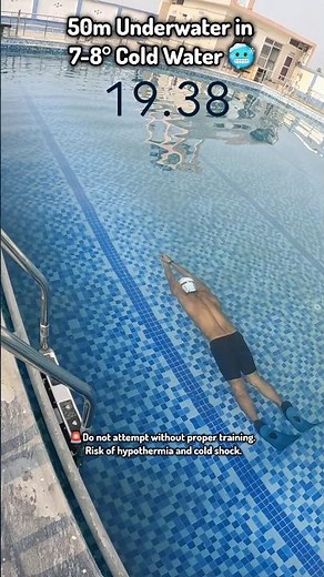 50m Underwater in 7° Cold Water 🥶 🏊🏻 #underwater #swimming #swimmingtips #swim #swimmingpool