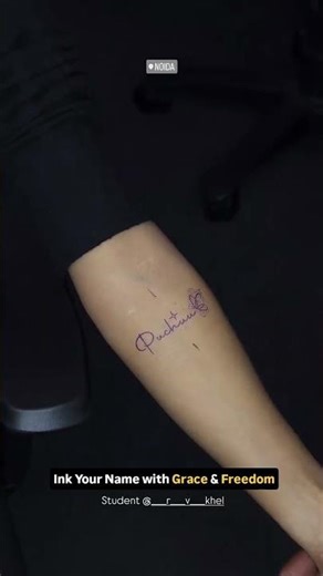 Script Tattoo with Butterfly 🦋 | Best Tattoo Studio in Noida | Aries Tattoo