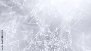 246. Abstract Geometric Clean White Futuristic low poly shape technology Connections Molecular, Global Business Network Design structure loop Background. business, science, technology, presentation.