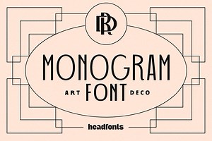 Art Deco Monogram Font, a Font by Headfonts