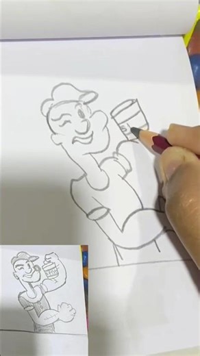 how to draw popeye cartoon ? #tranding #drawing