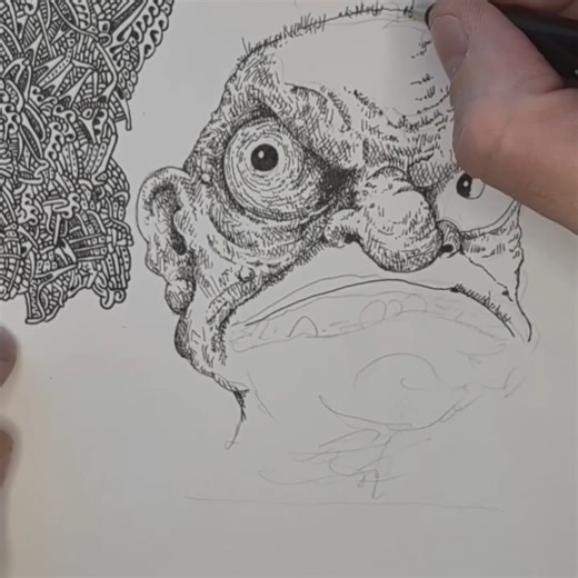 grumpy sketch #art #illustrationnation #sketchbook #ink #drawing #artandcraft #sketch #timelapse