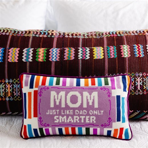 Mom Rules Needlepoint Pillow - Etsy