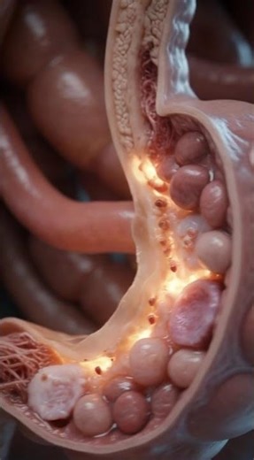 Ultra Close Up View of the Human Digestive System Bio AI Medical Visualization###