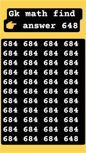 Gk math find 👉 answer 648 ✓ || #short #generalknowledge