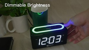 ZeitHalter Digital Alarm Clock for Bedrooms - 0-100% Dimmer, Dual Alarm with 7 Color Night Light, Easy to Set, Snooze, USB Chargers, Battery Backup, Bedside Clock for Kids, Teen, Elderly, Boys, Girls
