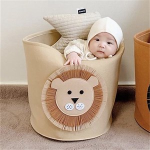 [Hot Item] Stylish Collapsible Felt Laundry Basket Storage Container for Home Organization