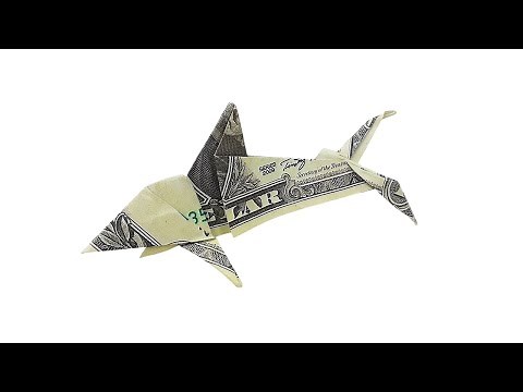 Money Dollar Bill Origami Shark Tutorial - $100 US Dollar Bill Shark