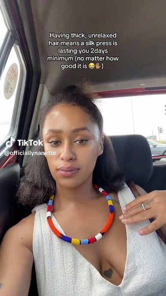 Only time it lasts me longer is when I do a keratin treatment. Still love my hair tho 🥰 #naturalhair #nanette #silkpress