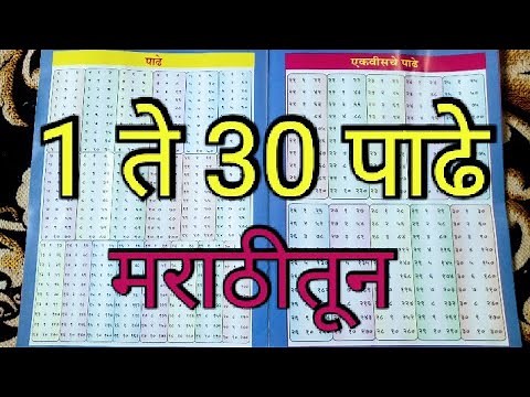 1 ते 30 पाढे | मराठीतून |Tables 1 to 30 in marathi |very easy |maths |
