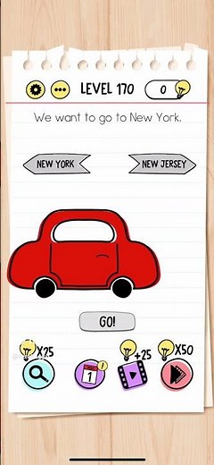 Brain Test Level 170 We want to go to New York