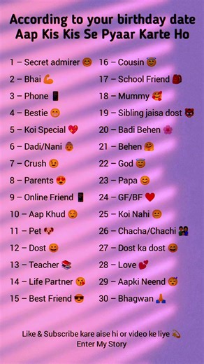 Birthday Date Ka Secret Love 😍 Aap Kis Se Pyaar Karte Ho 🙈