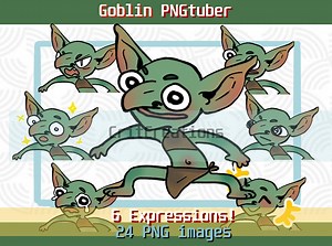 Goblin Pngtuber Avatar | Veadotube Mini | Voice-activated Animated | 6 Expressions - Etsy