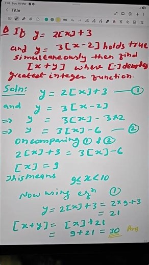 Greatest integer function solved easily imp. question 11th #maths