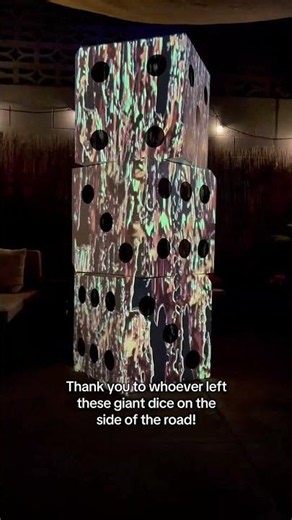 Projection Mapping Giant Dice #sculpture #lightshow
