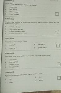QUESTION 5Which of these is an example of a chemical change?A... | Filo