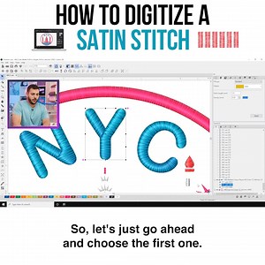 In one of our last FBTVs, we demonstrated how to digitize a run stitch using our Chroma digitizing software. For this next part, we're showing you how to create a satin stitch, another important stitch type to use when digitizing. A satin stitch is a long stitch that runs from one end to the other like the letter “l” and is usually up to a .5 inch thick. Satin stitches, which are typically used for borders and appliqué embroidery, also come in different styles like gradient or jagged! To learn m