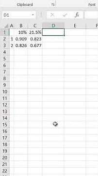 Discounting Factor Calculation - Excel