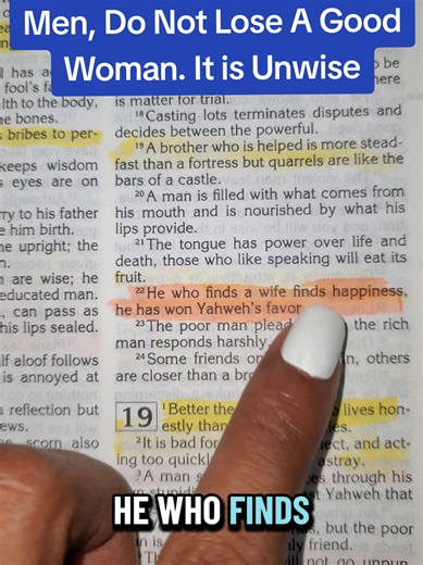 Men, Do Not Lose A Good Woman. It is Unwise Proverbs 18:22 #christiantiktok #fyp #bible #jesus
