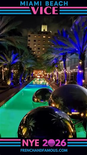 NYE 2026 — MIAMI BEACH VICE French & Famous returns to the National Hotel, Miami Beach for a New Year’s Eve inspired by the iconic Miami Vice 80s era. Neon lights, palm trees, pastel glamour, and pure Miami energy. DJs, live performers, dancers, and a 3D LED dancefloor set the scene for a high-energy celebration under the stars. This is not just a party — it’s a throwback to the golden age of Miami nightlife, reimagined for New Year’s Eve. 🕶️ Dress Code: 80s Miami Vice Pastel suits, white or li