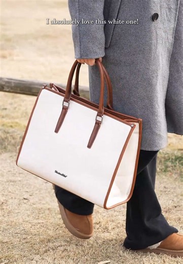 🤩Loghtweight, versatile, and endlessly stylish!!! This waterproof laptop tote fits your work essentials, making it ideal work briefcase for on-the-go professionals 💼☕️#montanawest #totebag #laptoptote #workbag #dailybag
