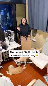 I can’t reco this small foldable table enough ‪@TopJobLab‬ ♥️ #studytable #tinydesk #workspaceupgrade