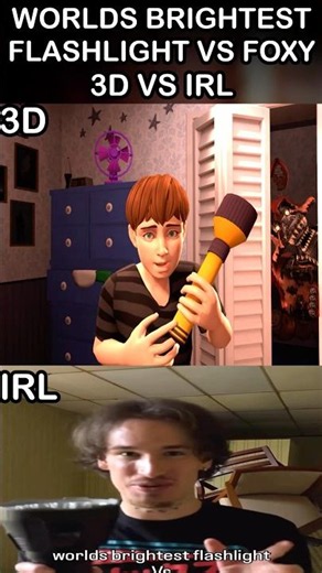 Worlds Brightest Flashlight VS Nightmare Foxy - IRL VS 3D